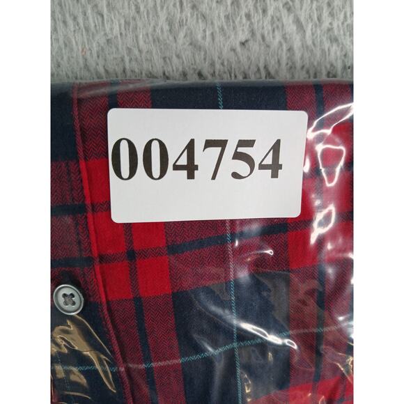 Banana Republic Shirt Mens Small Red Flannel Button Down Plaid Long Sleeve - Picture 7 of 7